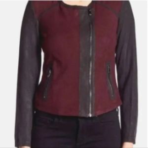 Jessica Simpson Faux Suede Jacker Burgundy Large